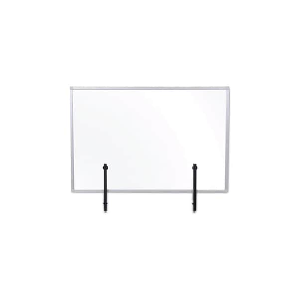 Bi-Silque MasterVisi, PROTECTOR SERIES GLASS ALUMINUM DESKTOP DIVIDER, 47.2 X 0.16 X 35.4, CLEAR GL08019101 - main